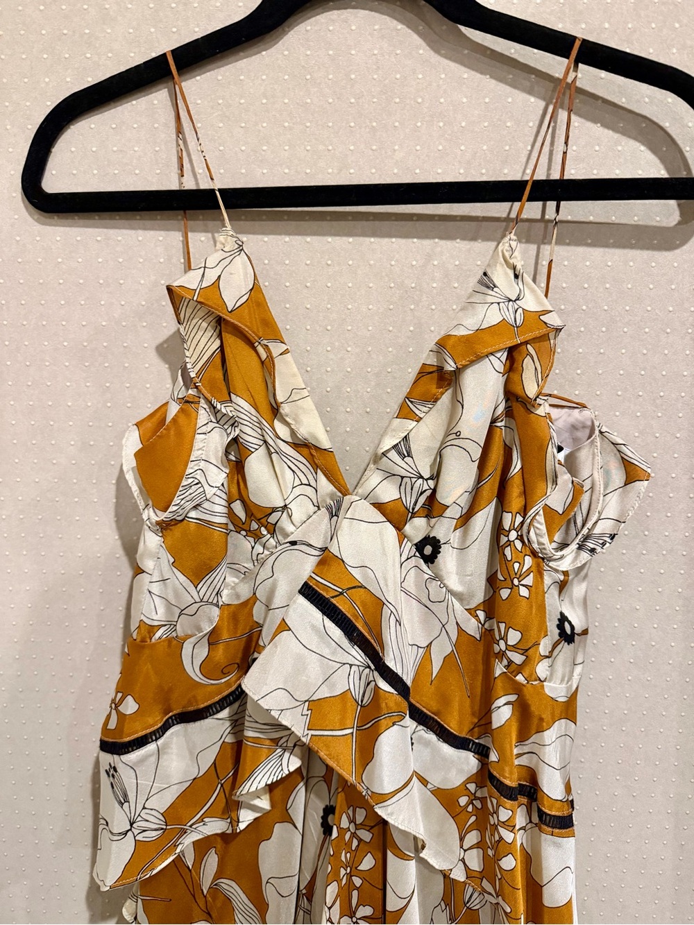 HUNTER BELL Mustard and White Floral Ruffle Maxi Dress - Picture 4 of 7